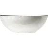 Sale Saladier bas en porcelaine blanc bord noir type bistrot Ø22,5xH8,8cm Vaisselle Et Accessoires De Table
