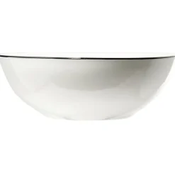 Sale Saladier bas en porcelaine blanc bord noir type bistrot Ø22,5xH8,8cm Vaisselle Et Accessoires De Table