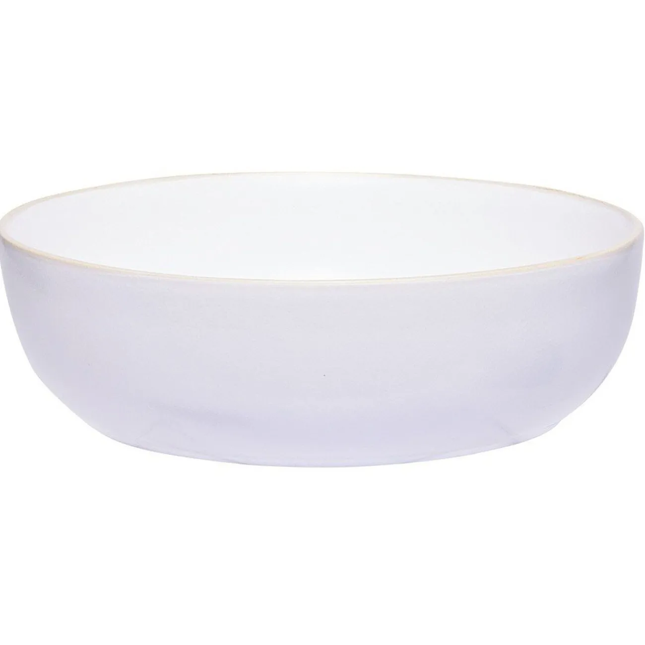 Saladier en faïence blanc avec liseré crème|Gifi Discount