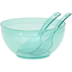 Saladier en plastique coloré avec couverts de service|Gifi Outlet