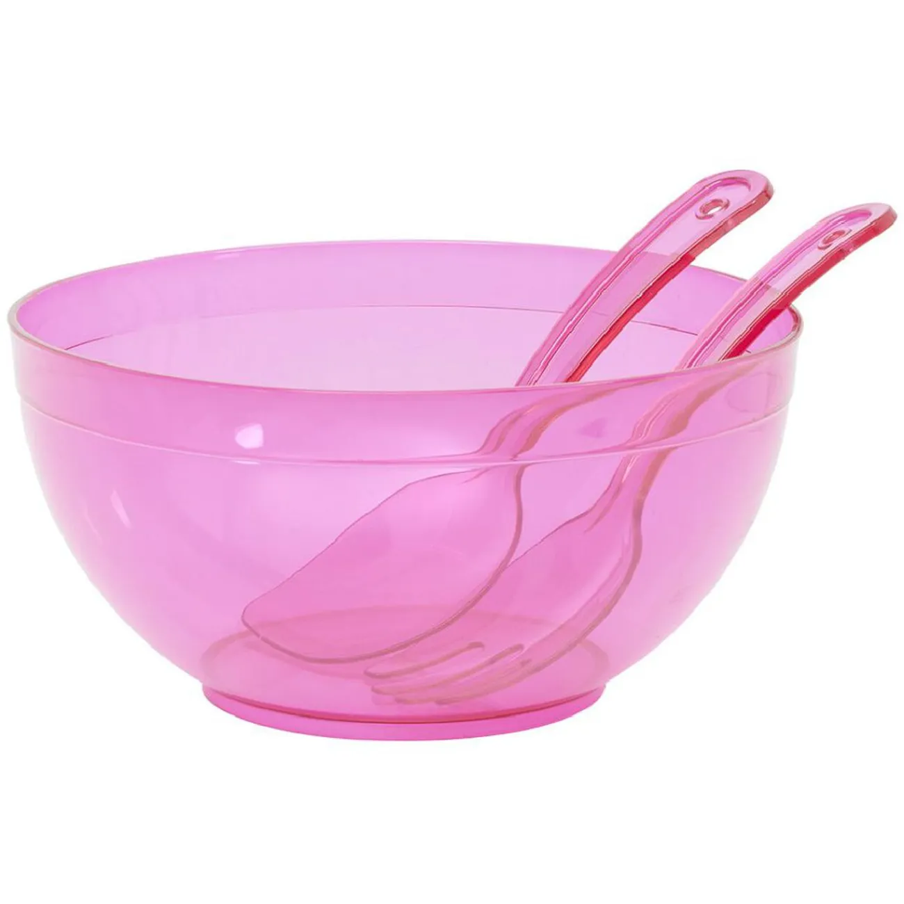 Saladier en plastique coloré avec couverts de service|Gifi Outlet