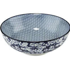 Saladier en porcelaine décor blanc et bleu|Gifi Best