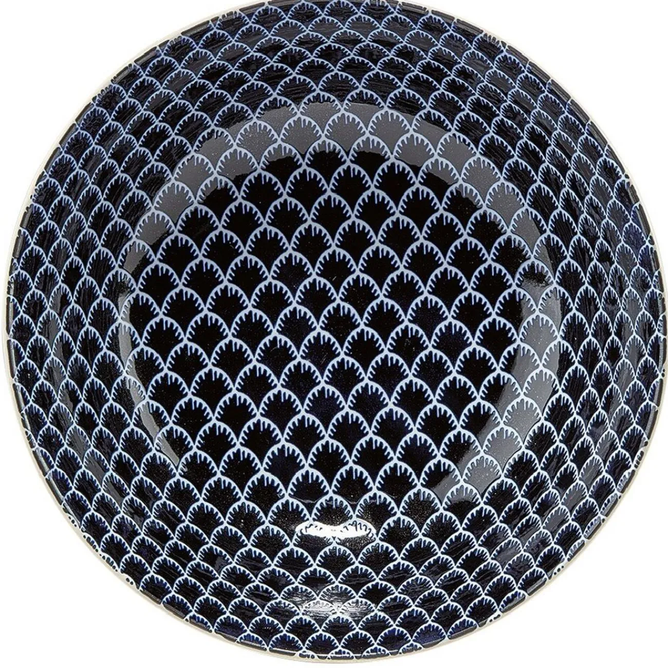 Saladier en porcelaine décor blanc et bleu|Gifi Best