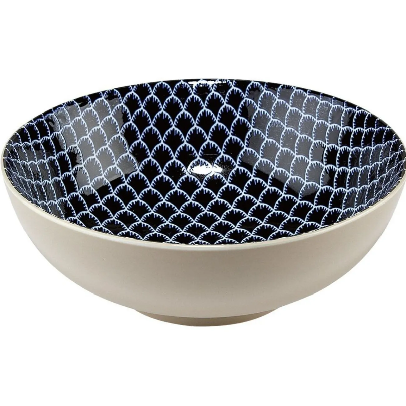 Saladier en porcelaine décor blanc et bleu|Gifi Best