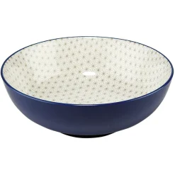 Saladier en porcelaine décor blanc et bleu|Gifi Best