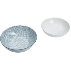 Saladier en porcelaine motif graphique coloré x2|Gifi Hot