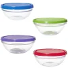 Saladier en verre x4 avec couvercle|Gifi Clearance