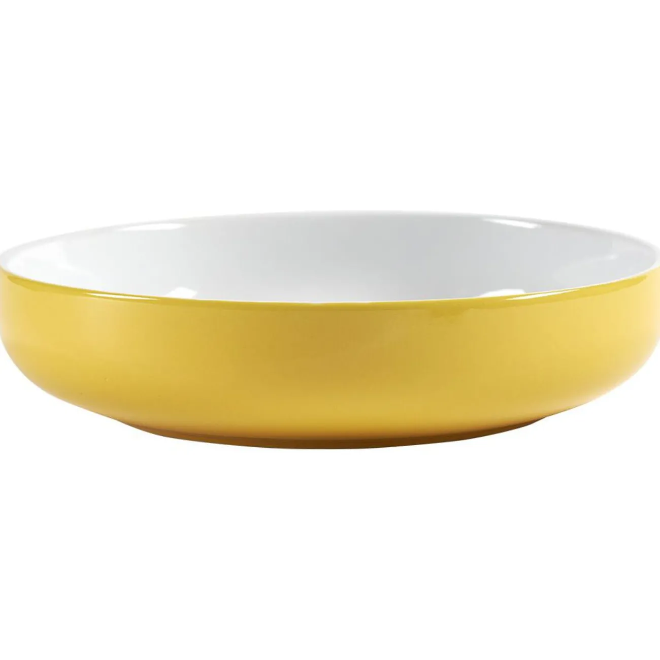 Saladier faïence bicolore jaune et blanc Ø25xH6cm|Gifi