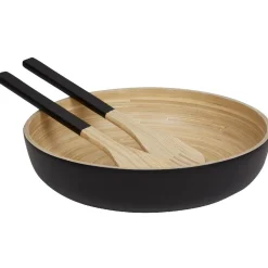 Saladier noir en bambou forme ronde|Gifi Clearance