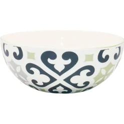 Saladier rond motif carreau de ciment gris et blanc|Gifi Online