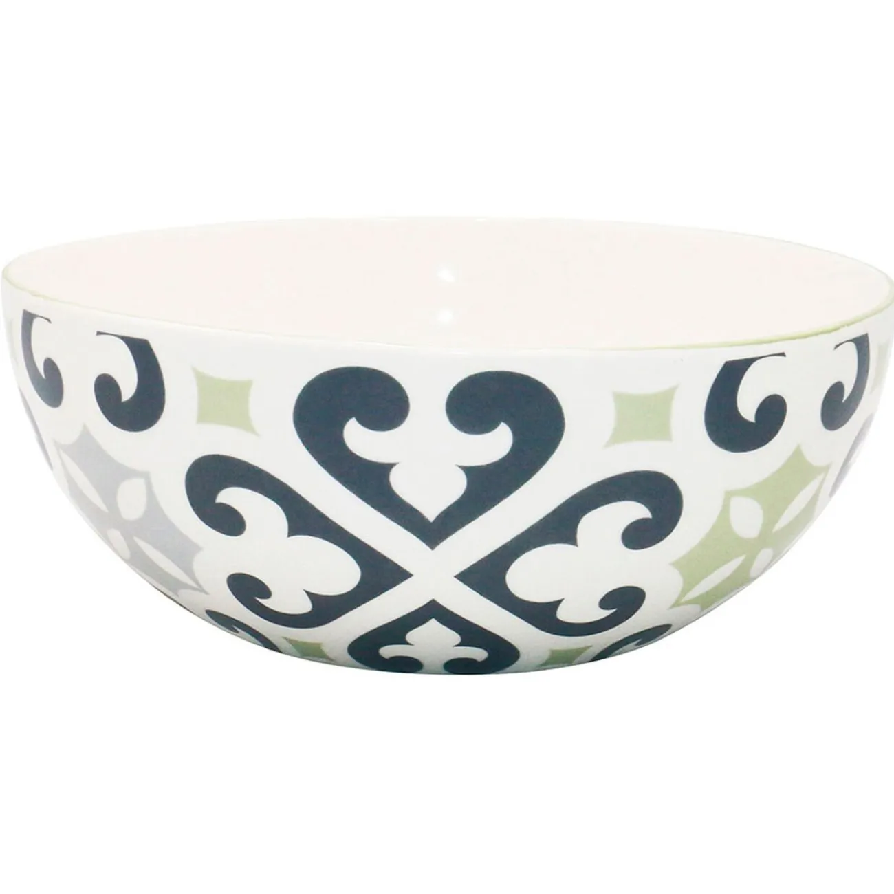 Saladier rond motif carreau de ciment gris et blanc|Gifi Online