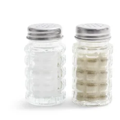 Sale Salière et poivrière de table en verre et inox 50ml Conservation Alimentaire