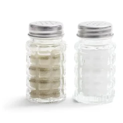 Sale Salière et poivrière de table en verre et inox 50ml Conservation Alimentaire