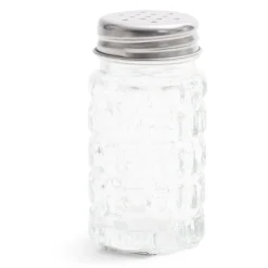Sale Salière et poivrière de table en verre et inox 50ml Conservation Alimentaire