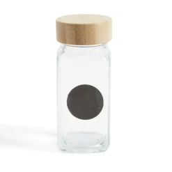 Salière/poivrière en verre et bambou 4,5x4,5xH10,5cm|Gifi Sale
