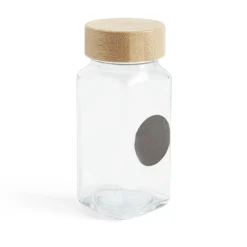 Salière/poivrière en verre et bambou 4,5x4,5xH10,5cm|Gifi Sale