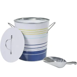 Seau à glaçons blanc rayure bleu jaune|Gifi New