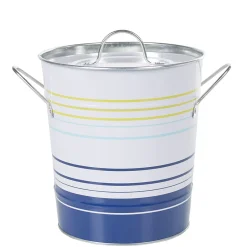 Seau à glaçons blanc rayure bleu jaune|Gifi New