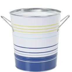 Seau à glaçons blanc rayure bleu jaune|Gifi New
