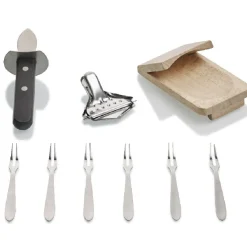 Online Service à huitres en inox et chêne 9 pièces Préparation Culinaire