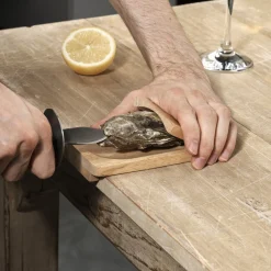Online Service à huitres en inox et chêne 9 pièces Préparation Culinaire