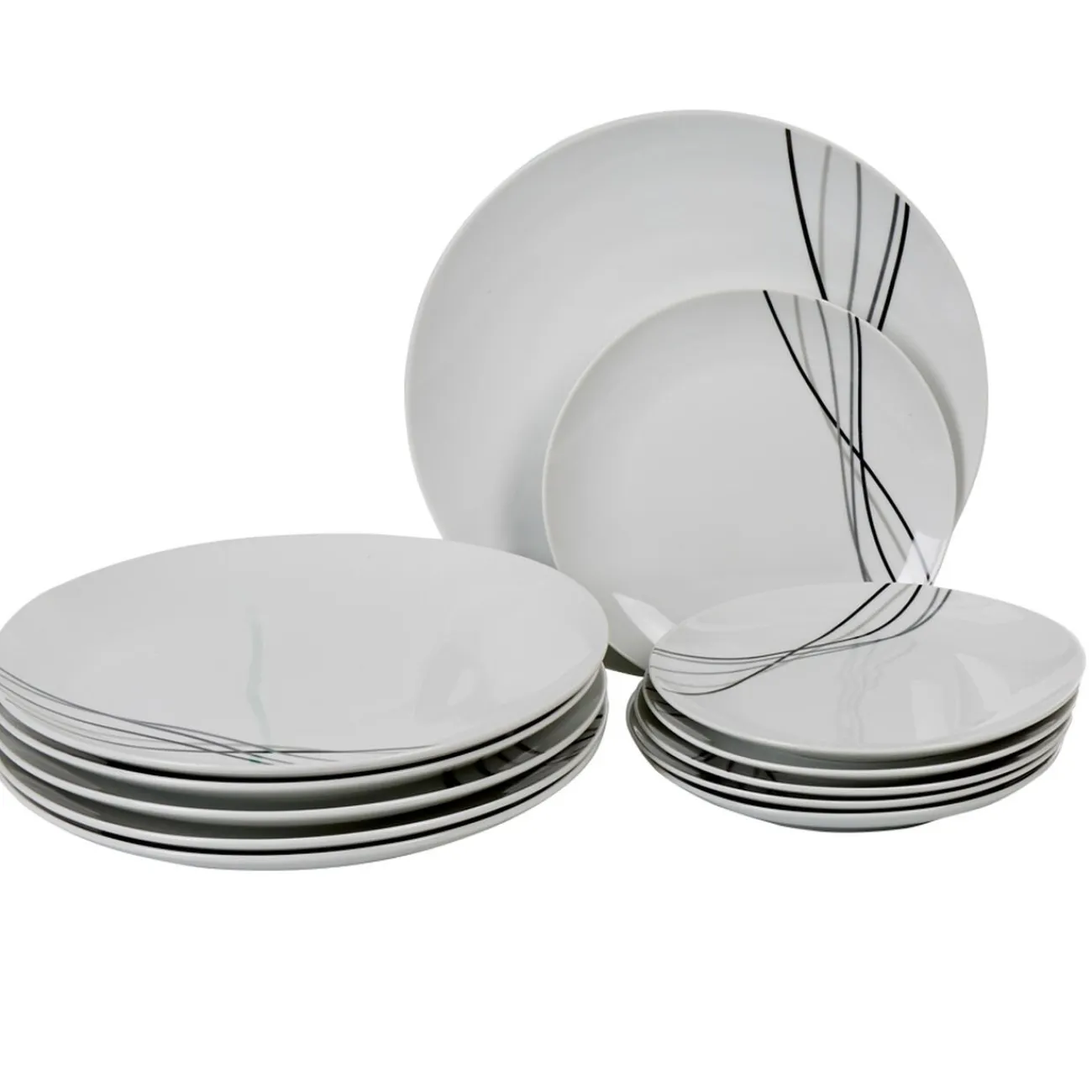 Service à vaisselle 12 pièces porcelaine blanche|Gifi Best