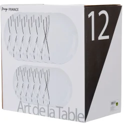 Service à vaisselle 12 pièces porcelaine blanche|Gifi Best