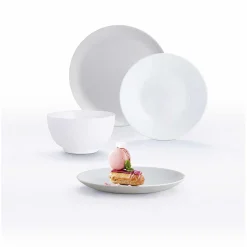 Service à vaisselle Diwali gris et blanc 16 pièces|Gifi Clearance