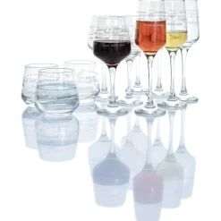 Service à verre transparent avec inscriptions phrases x12|Gifi Outlet