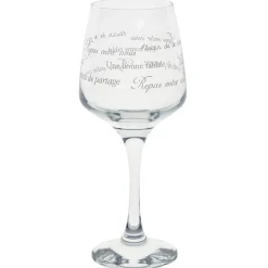 Service à verre transparent avec inscriptions phrases x12|Gifi Outlet