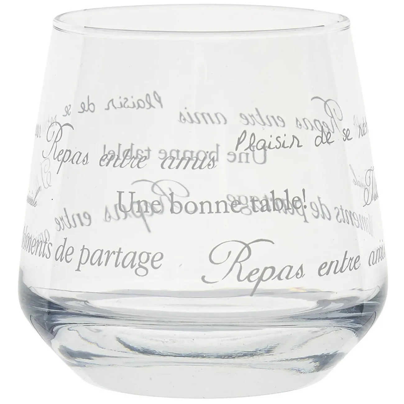 Service à verre transparent avec inscriptions phrases x12|Gifi Outlet