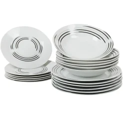 Outlet Service de table assiettes motif lignes Vaisselle Et Accessoires De Table