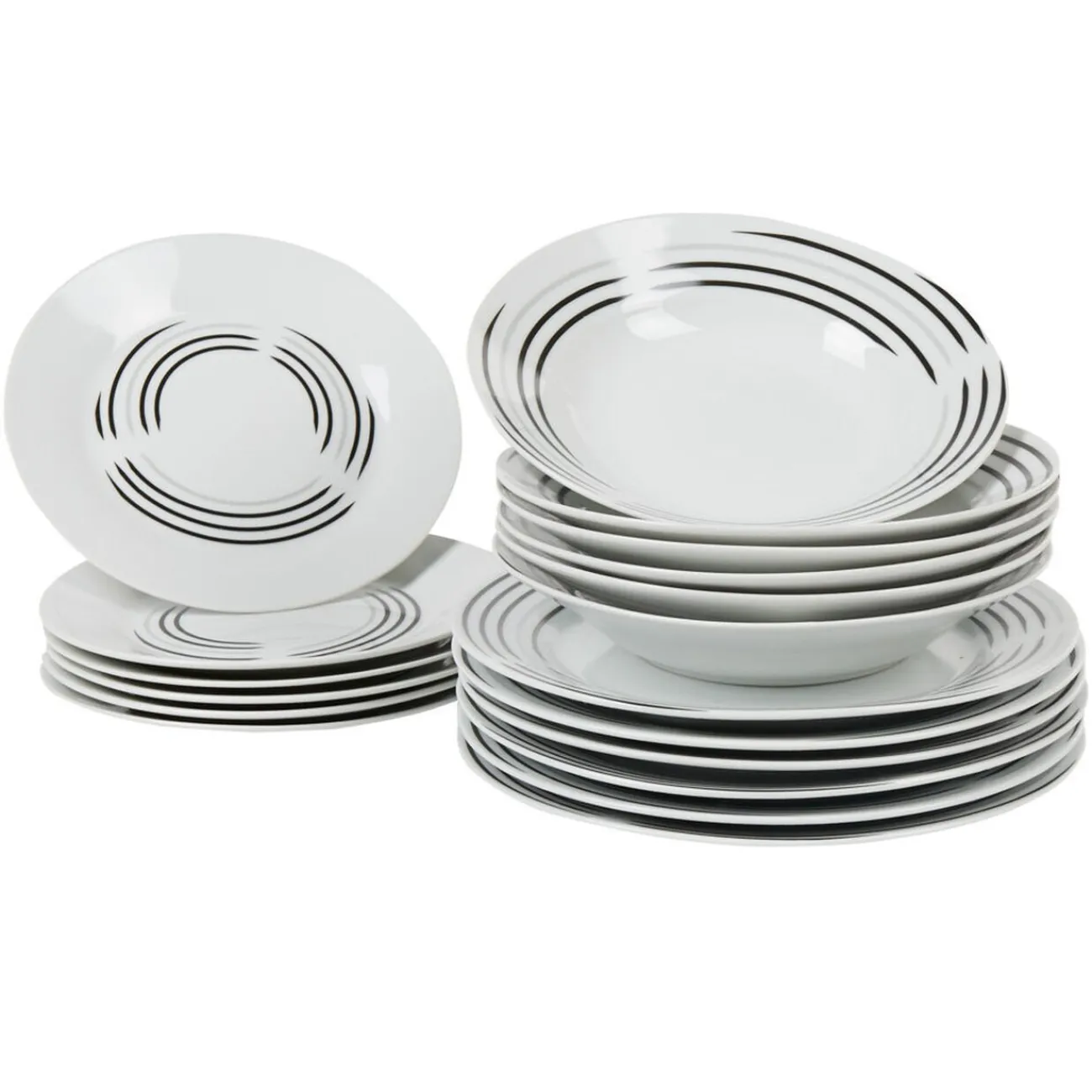 Outlet Service de table assiettes motif lignes Vaisselle Et Accessoires De Table