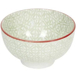 Service en porcelaine 18 pièces motif graphique beige et rouge|Gifi Outlet
