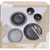 Sale Service en porcelaine motif noir et blanc 18 pièces Vaisselle Et Accessoires De Table