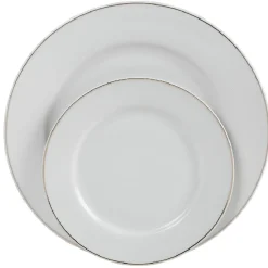 Service vaisselle 12 pièces blanc décor filet doré Vaisselle Et Accessoires De Table