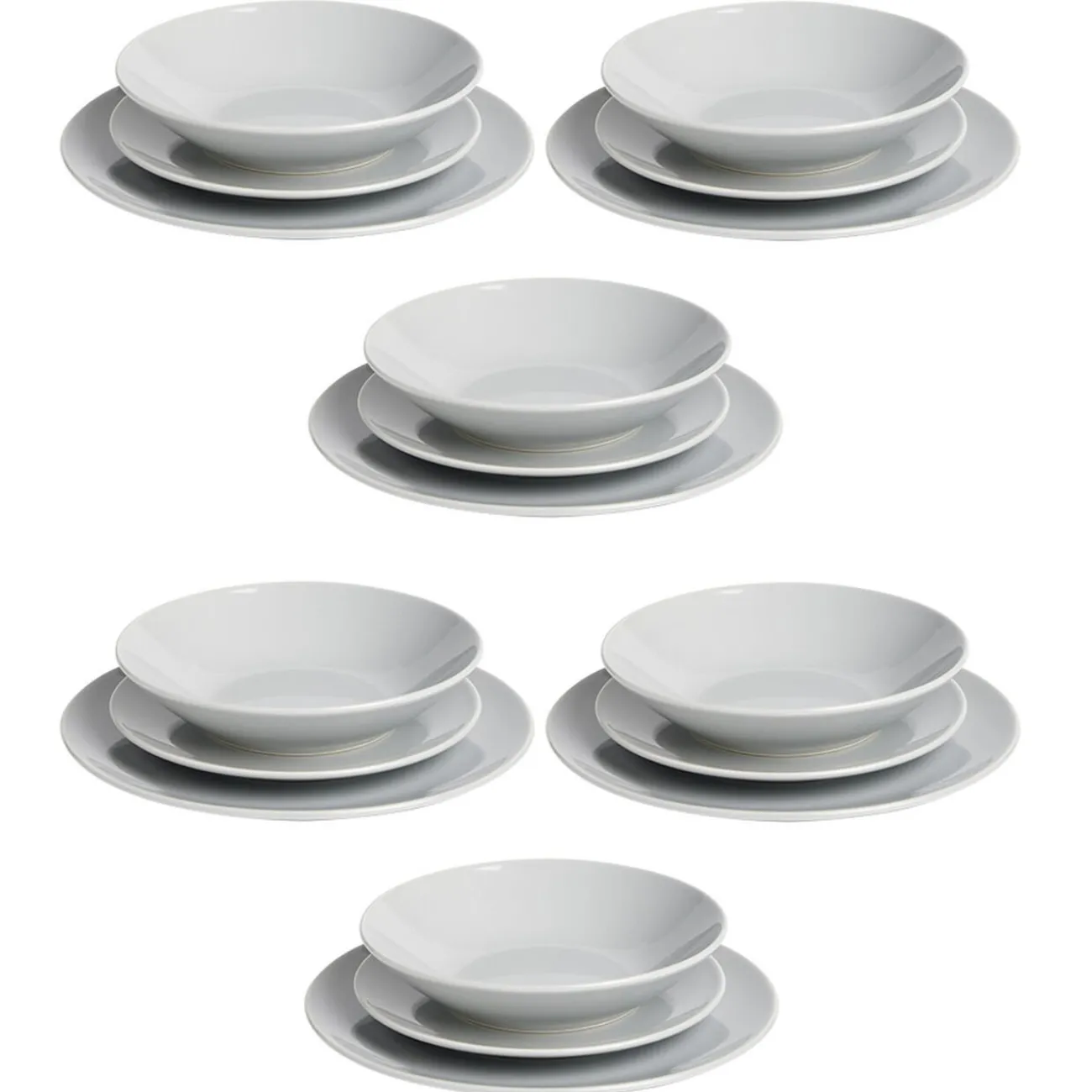 Service vaisselle 18 pièces céramique gris|Gifi Discount