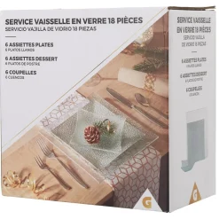 Service vaisselle carré 18 pièces|Gifi Sale