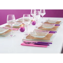 Service vaisselle doré transparent 18 pièces|Gifi Sale