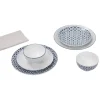 Outlet Service vaisselle en porcelaine 18 pièces motif graphique bleu et blanc Vaisselle Et Accessoires De Table