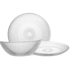 Service vaisselle en verre transparent|Gifi New