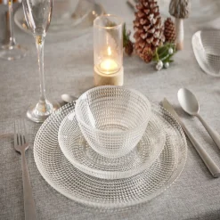 Service vaisselle en verre transparent|Gifi New
