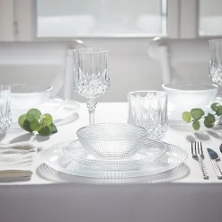 Service vaisselle en verre transparent|Gifi New