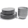 Service vaisselle gris 18pcs|Gifi