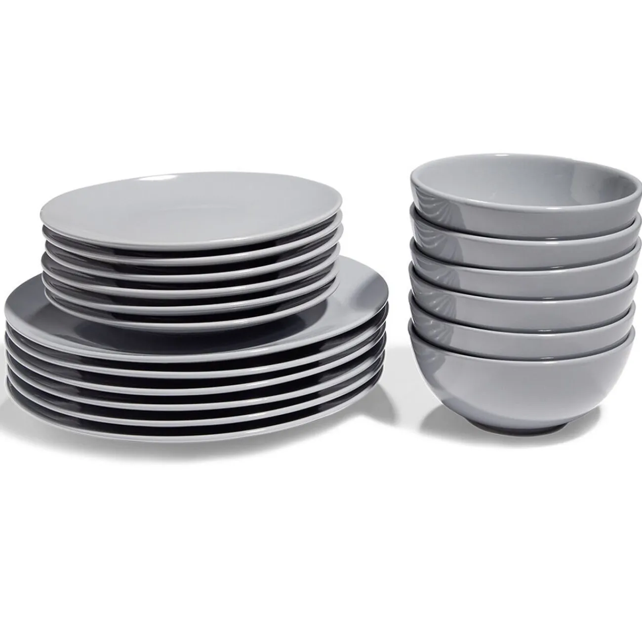 Service vaisselle gris 18pcs|Gifi