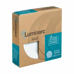Service vaisselle Luminarc lot de 12 assiettes plates rondes uni blanc|Gifi New