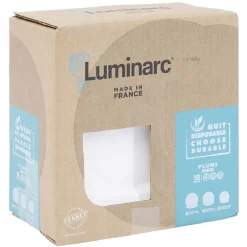 Service vaisselle Luminarc verre blanc 18 pièces|Gifi New