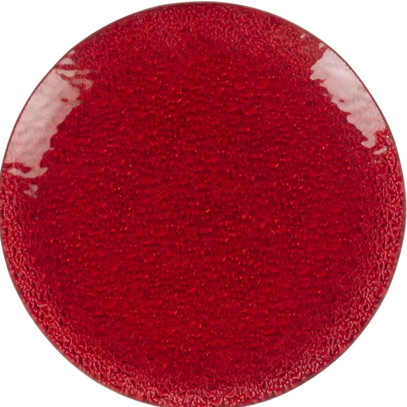 Service vaisselle rond en verre rouge transparent 18 pièces|Gifi