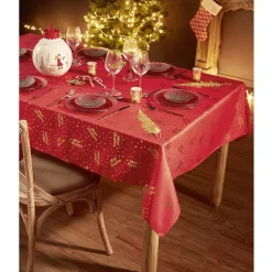 Service vaisselle rond en verre rouge transparent 18 pièces|Gifi