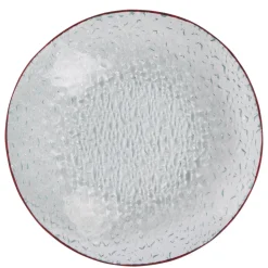 Service vaisselle rond en verre rouge transparent 18 pièces|Gifi
